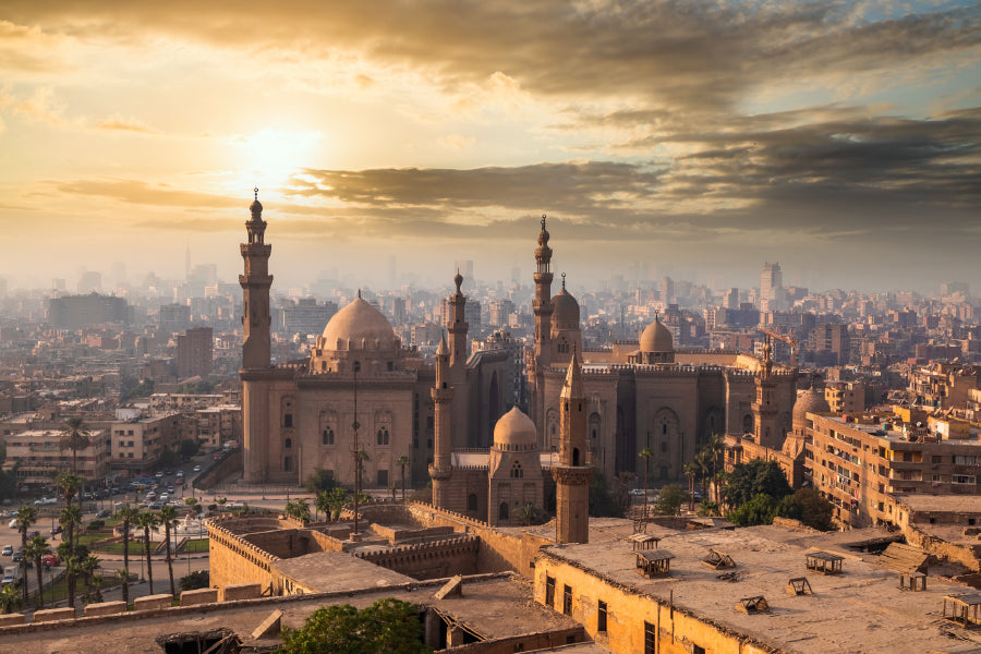 Mosque Madrassa Citadel Sunset View Photograph Print 100% Australian Made