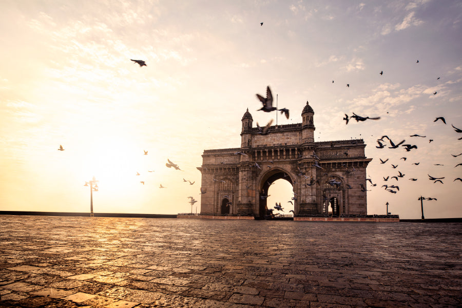 Gateway of India Sunset Scenery Photograph Home Decor Premium Quality Poster Print Choose Your Sizes