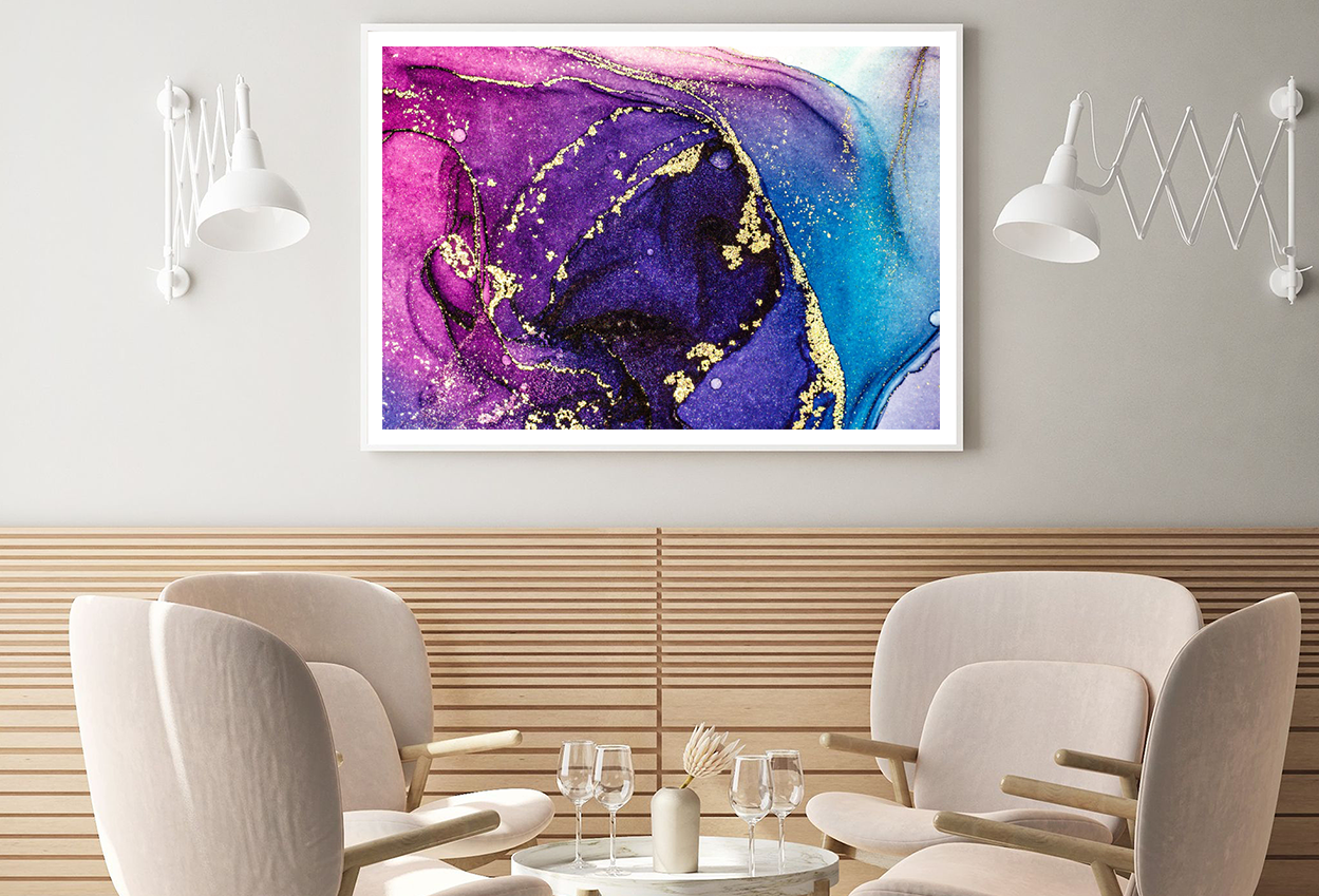 Blue Purple & Pink Abstract Art Home Decor Premium Quality Poster Print Choose Your Sizes