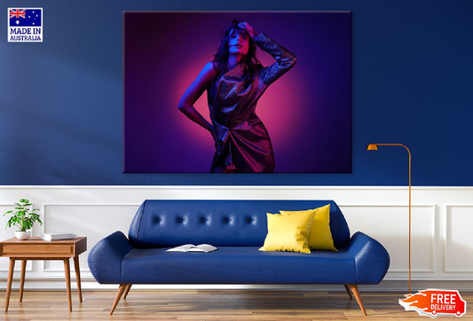 Fashion Girl in Neon Lights View Photograph Print 100% Australian Made