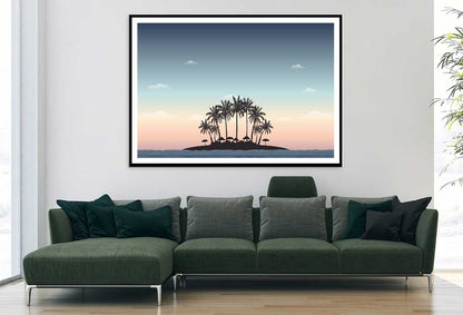 Palm Trees Island Vector Design Home Decor Premium Quality Poster Print Choose Your Sizes