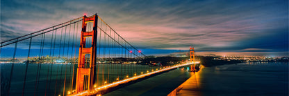 Panoramic Canvas Golden Gate Bridge Scenery Photograph High Quality 100% Australian Made Wall Canvas Print Ready to Hang