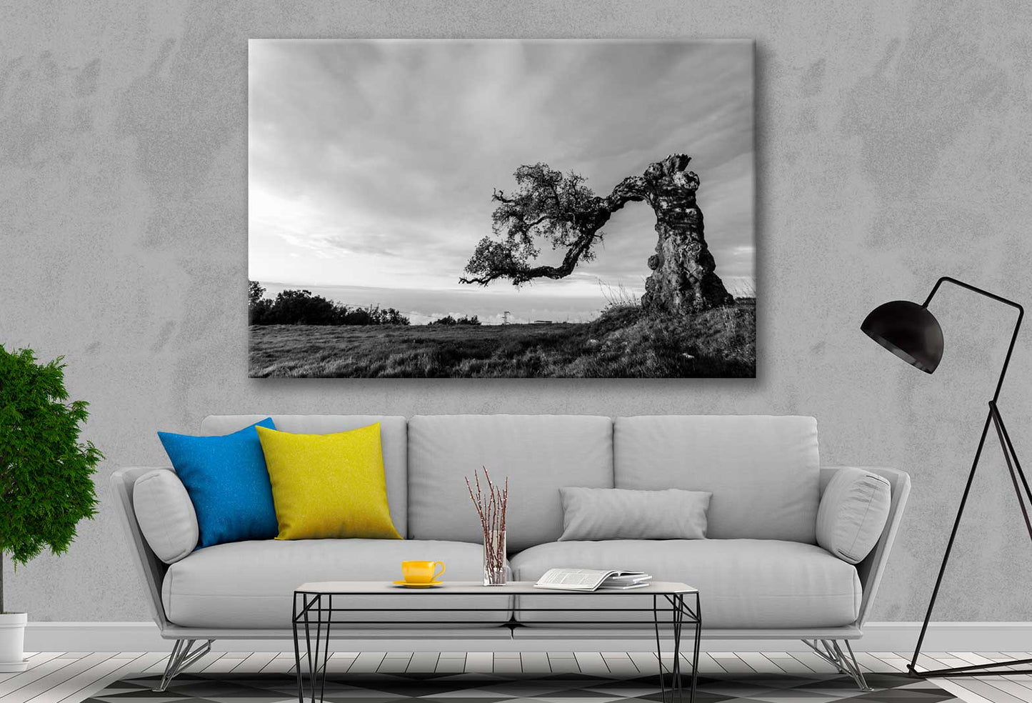 Bella Home Mythical Tree B&W Scenery View Print Canvas Ready to hang