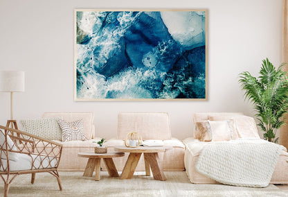 Blue Water Ink Abstract Design Home Decor Premium Quality Poster Print Choose Your Sizes