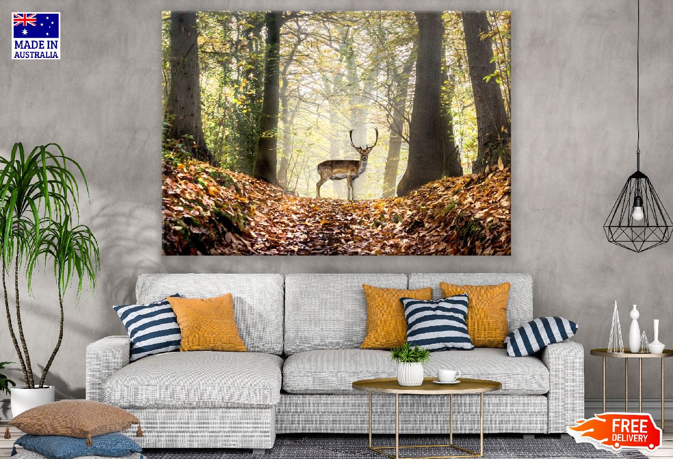 Deer in Autumn Forest Photograph Print 100% Australian Made