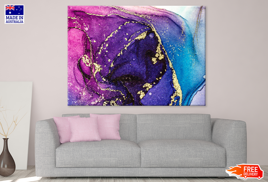 Blue Purple & Pink Abstract Art Print 100% Australian Made