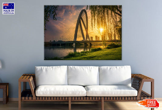 Old Iron Bridge at Sunset View Photograph Print 100% Australian Made