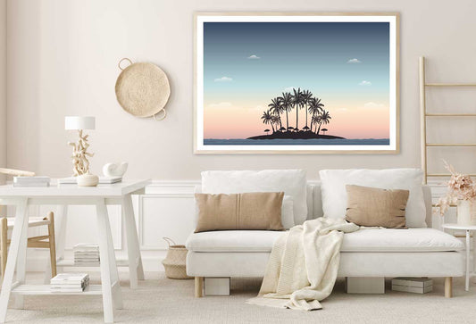 Palm Trees Island Vector Design Home Decor Premium Quality Poster Print Choose Your Sizes