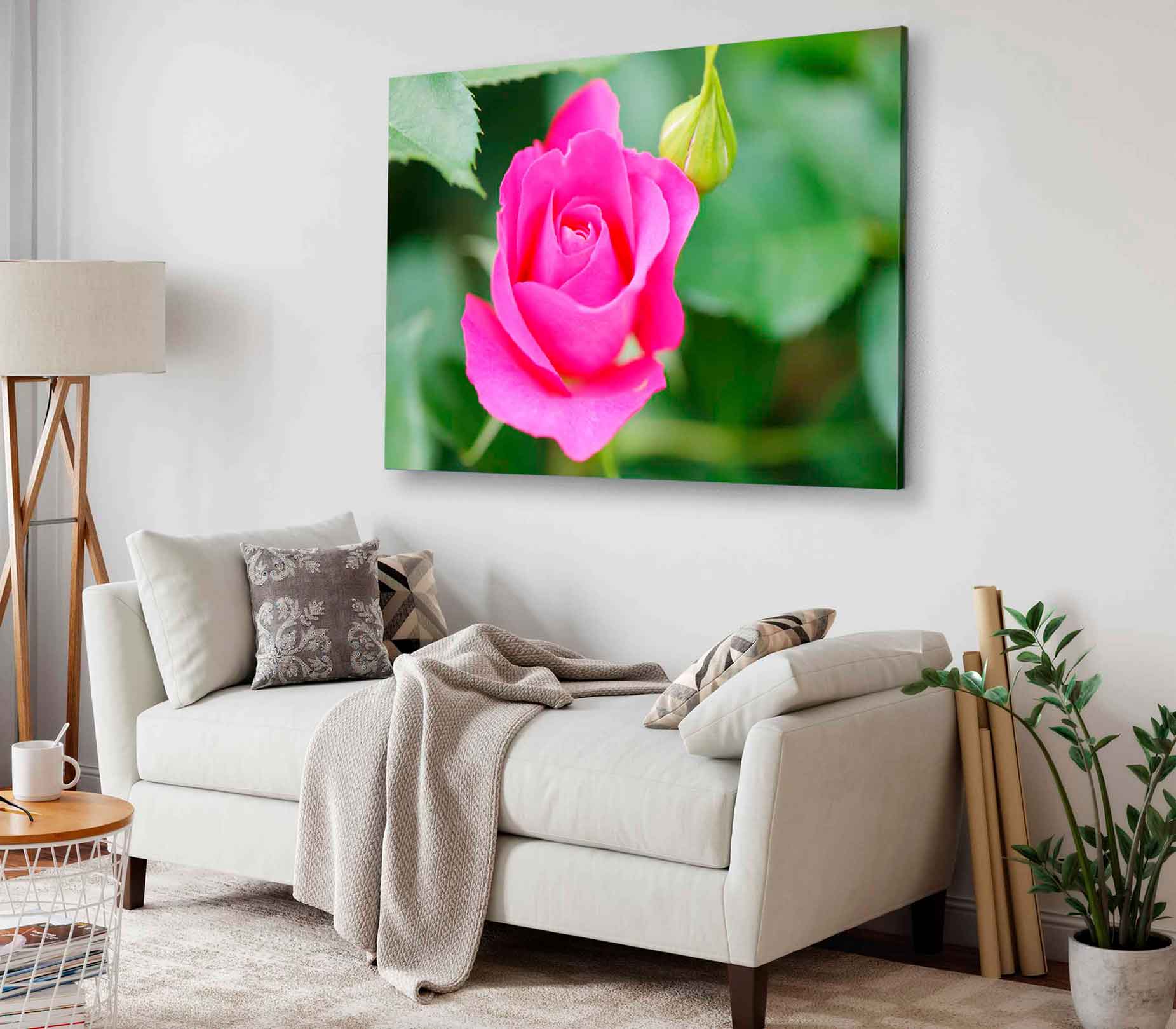 Bella Home Pink Color Rose In A Botanical Garden Print Canvas Ready to hang