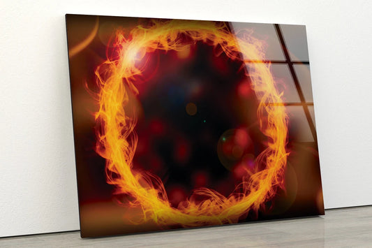 Fire Ring Abstract Design Acrylic Glass Print Tempered Glass Wall Art 100% Made in Australia Ready to Hang