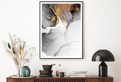 Black Gold Marble Liquid Abstract Design Home Decor Premium Quality Poster Print Choose Your Sizes