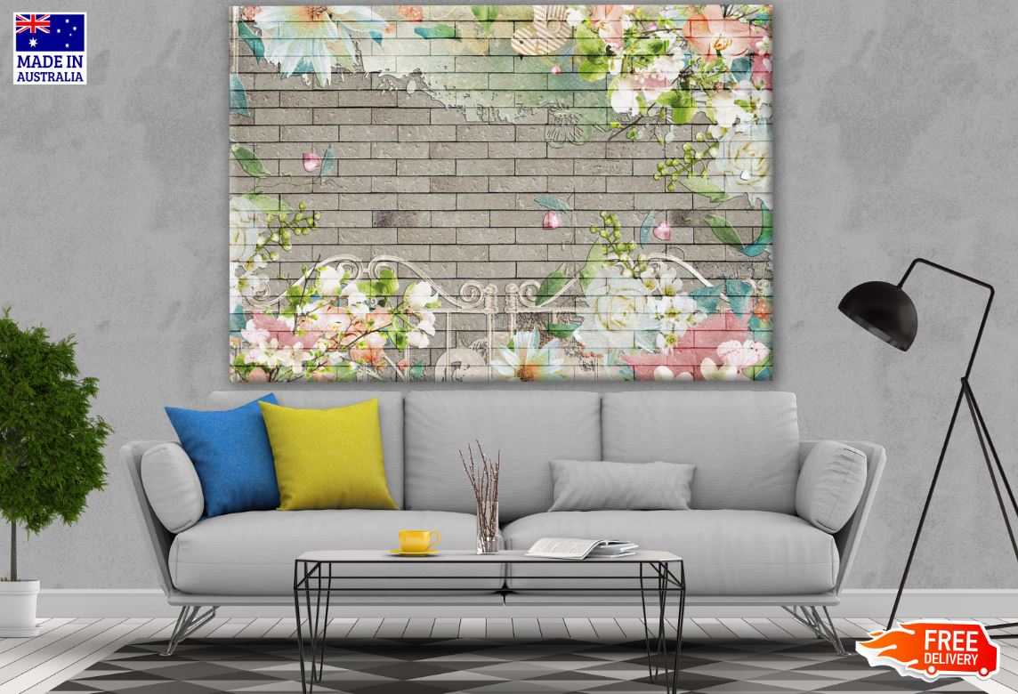 Flower On Wall Painting Print 100% Australian Made