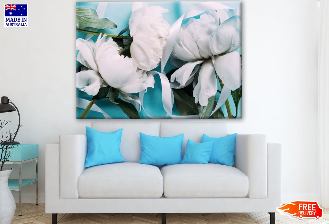 White Flowers Closeup Photograph Print 100% Australian Made