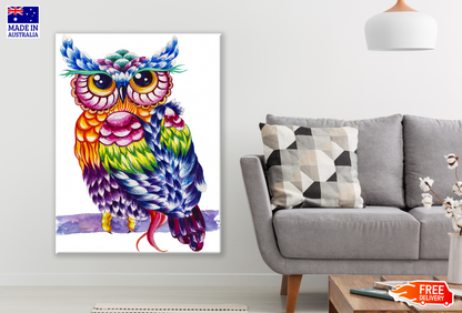 Colourful Owl Painting Print 100% Australian Made