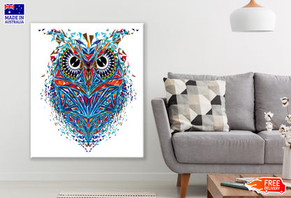 Abstract Owl Design Portrait Painting Print 100% Australian Made