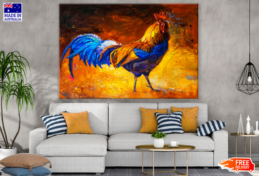 Abstract Rooster Cock Oil Painting Print 100% Australian Made