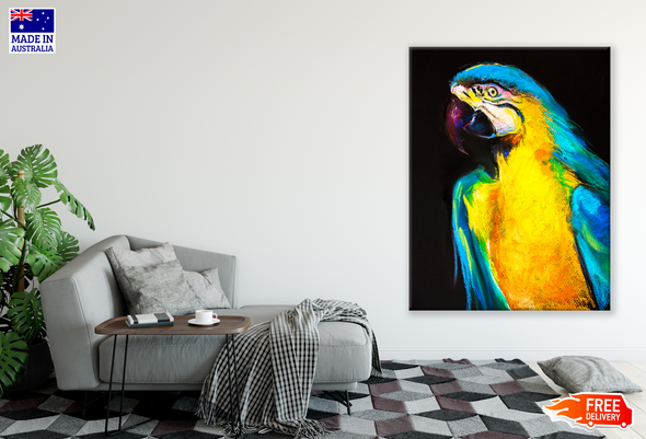 Parrot Portrait Oil Painting Print 100% Australian Made
