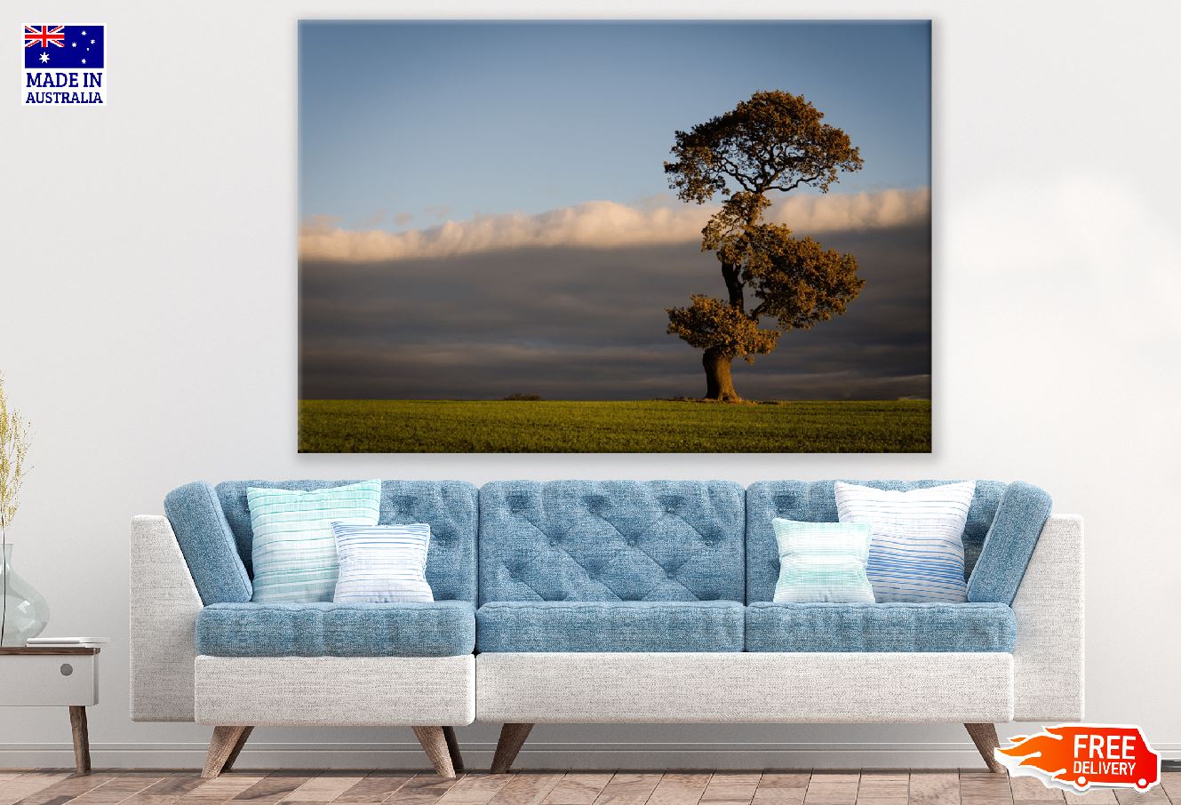 Old Tree on Grass Field Photograph Print 100% Australian Made