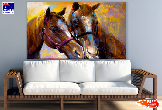 Horses Portrait Painting Print 100% Australian Made