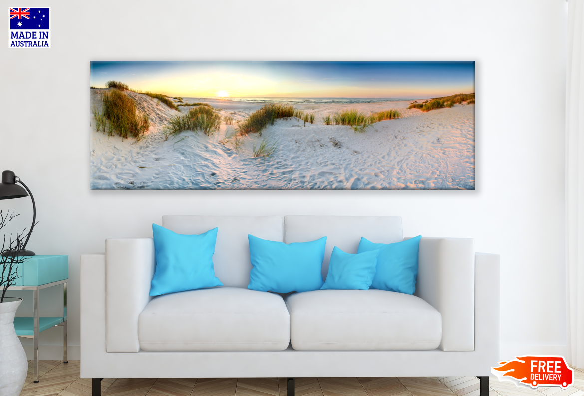 Panoramic Canvas Beach Shore High Quality 100% Australian made wall Canvas Print ready to hang