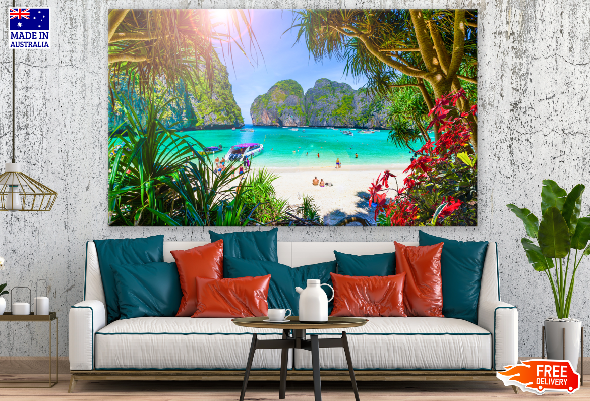 Stunning Beach View Through Forest Print 100% Australian Made