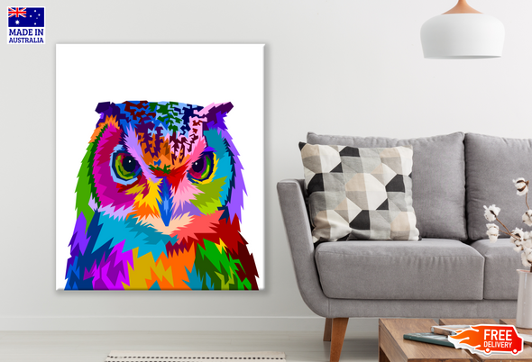 Abstract Colourful Owl Painting Print 100% Australian Made