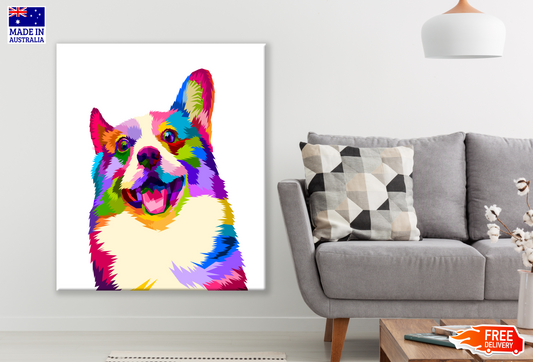 Abstract Colourful Dog Painting Print 100% Australian Made