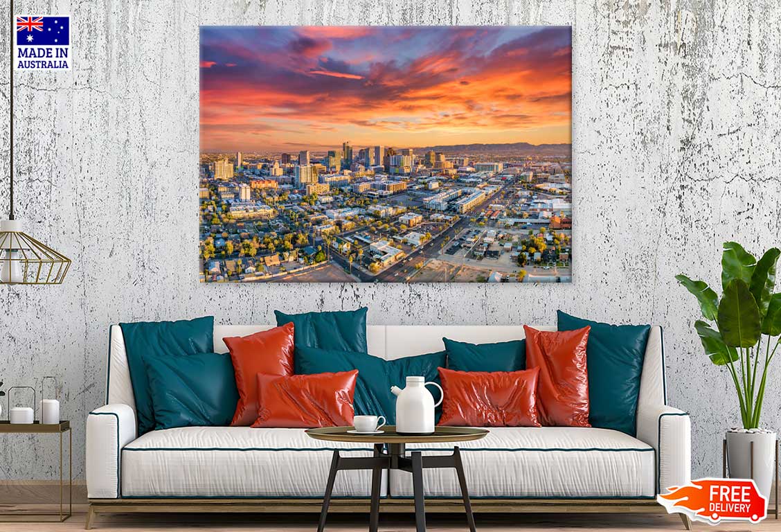 Phoenix USA Downtown Skyline View Print 100% Australian Made