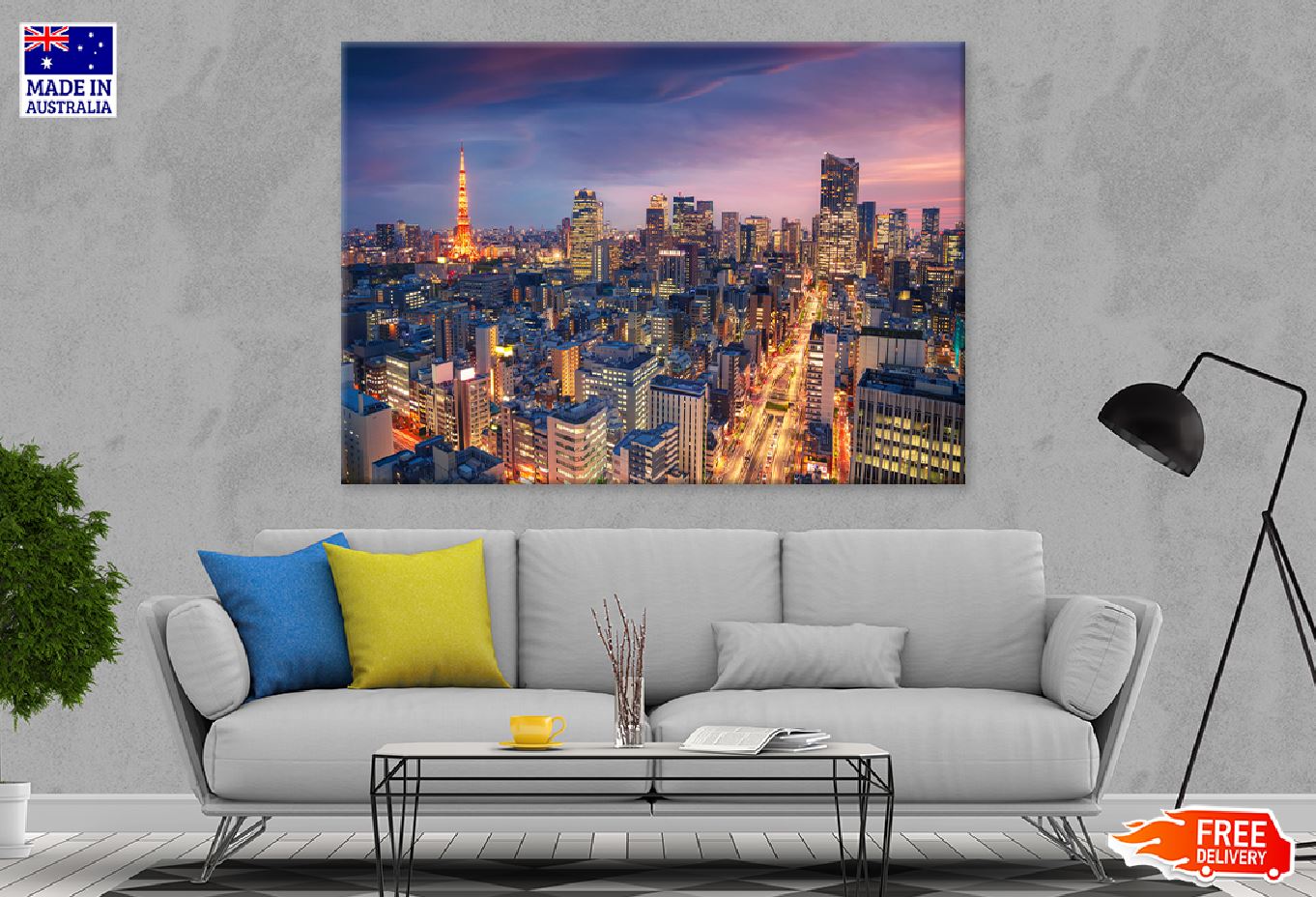 Tokyo City Aerial Sunset View Photograph Print 100% Australian Made