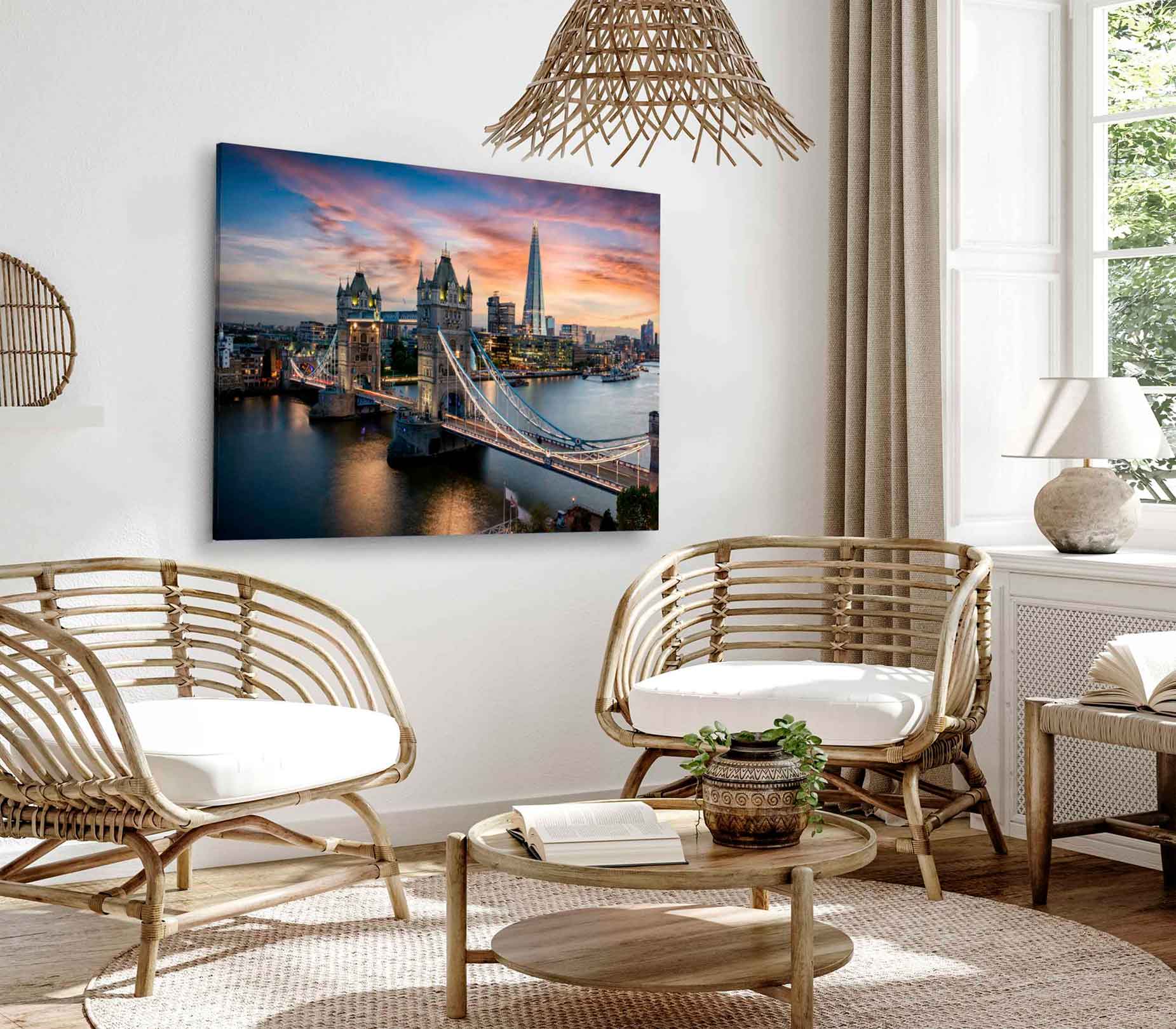 Bella Home Bridge & Skyline of London, UK Print Canvas Ready to hang