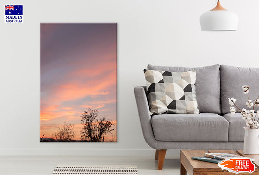 Leafless Trees Sunset Sky View Photograph Print 100% Australian Made