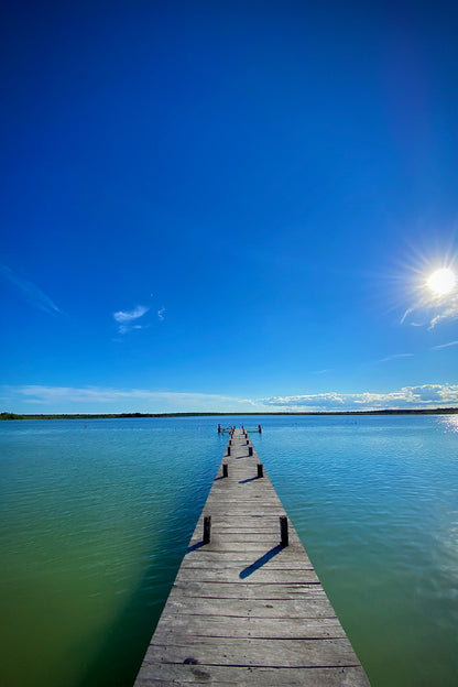 Wooden pier on Sea Sun Shine View Photograph Print 100% Australian Made