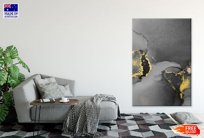 Dark Gold & Black Abstract Design Print 100% Australian Made