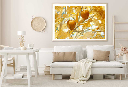 Golden Apples with Branch View Photograph Home Decor Premium Quality Poster Print Choose Your Sizes