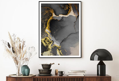 Black Gold Marble Liquid Abstract Design Home Decor Premium Quality Poster Print Choose Your Sizes