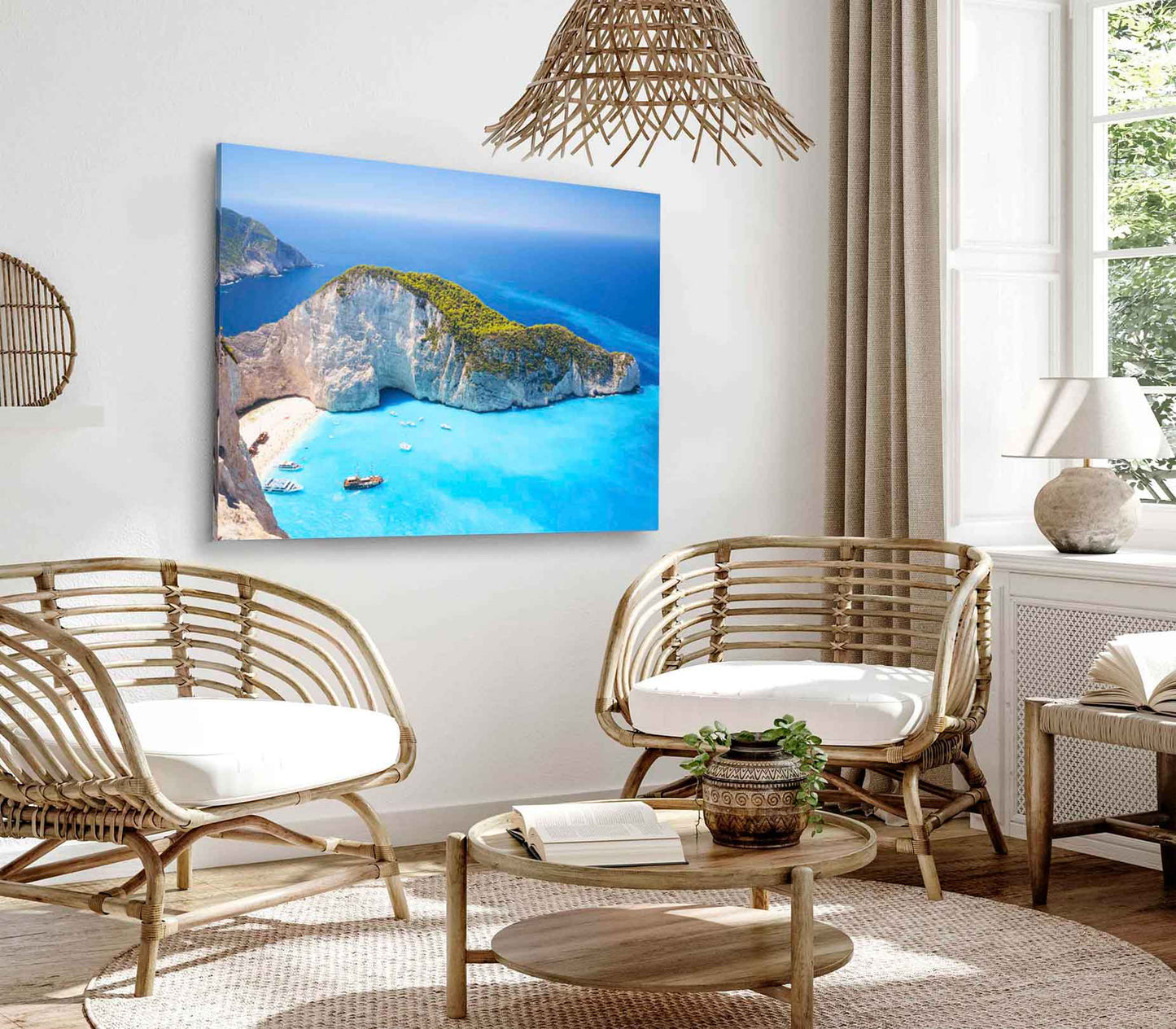 Bella Home Navagio Bay & Ship Wreck Beach Print Canvas Ready to hang