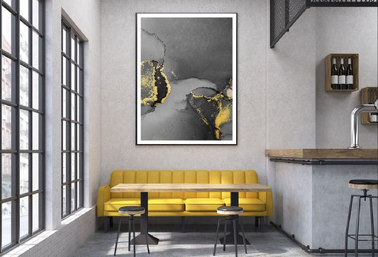 Dark Gold & Black Abstract Design Home Decor Premium Quality Poster Print Choose Your Sizes