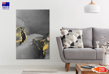 Dark Gold & Black Abstract Design Print 100% Australian Made