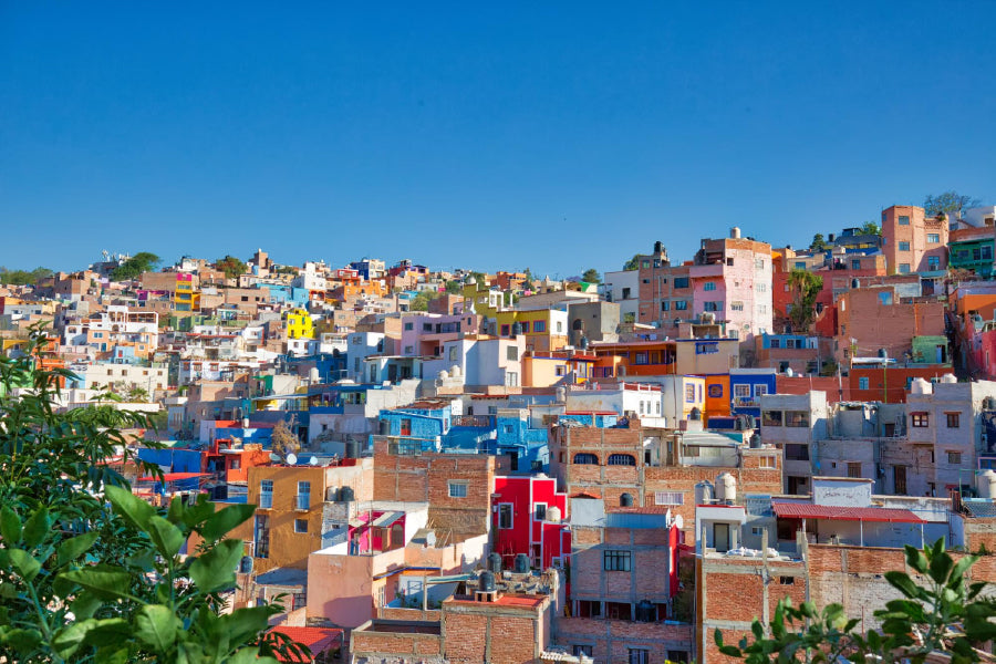 Guanajuato Colorful Houses View Photograph Print 100% Australian Made