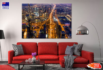 Downtown & Sheikh Zayed Road View Photograph Print 100% Australian Made