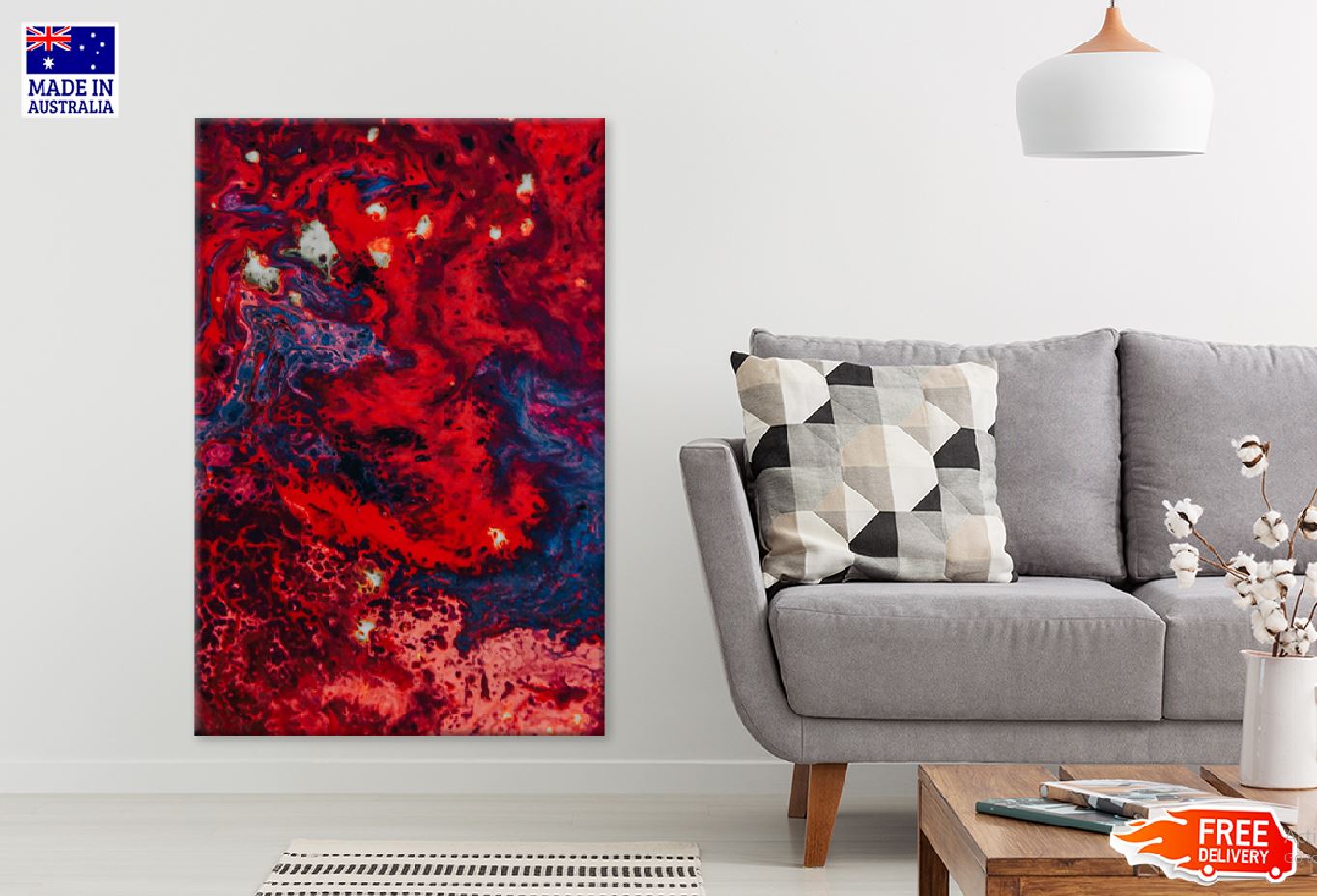 Purple & Red Acrylic Abstract Design Print 100% Australian Made