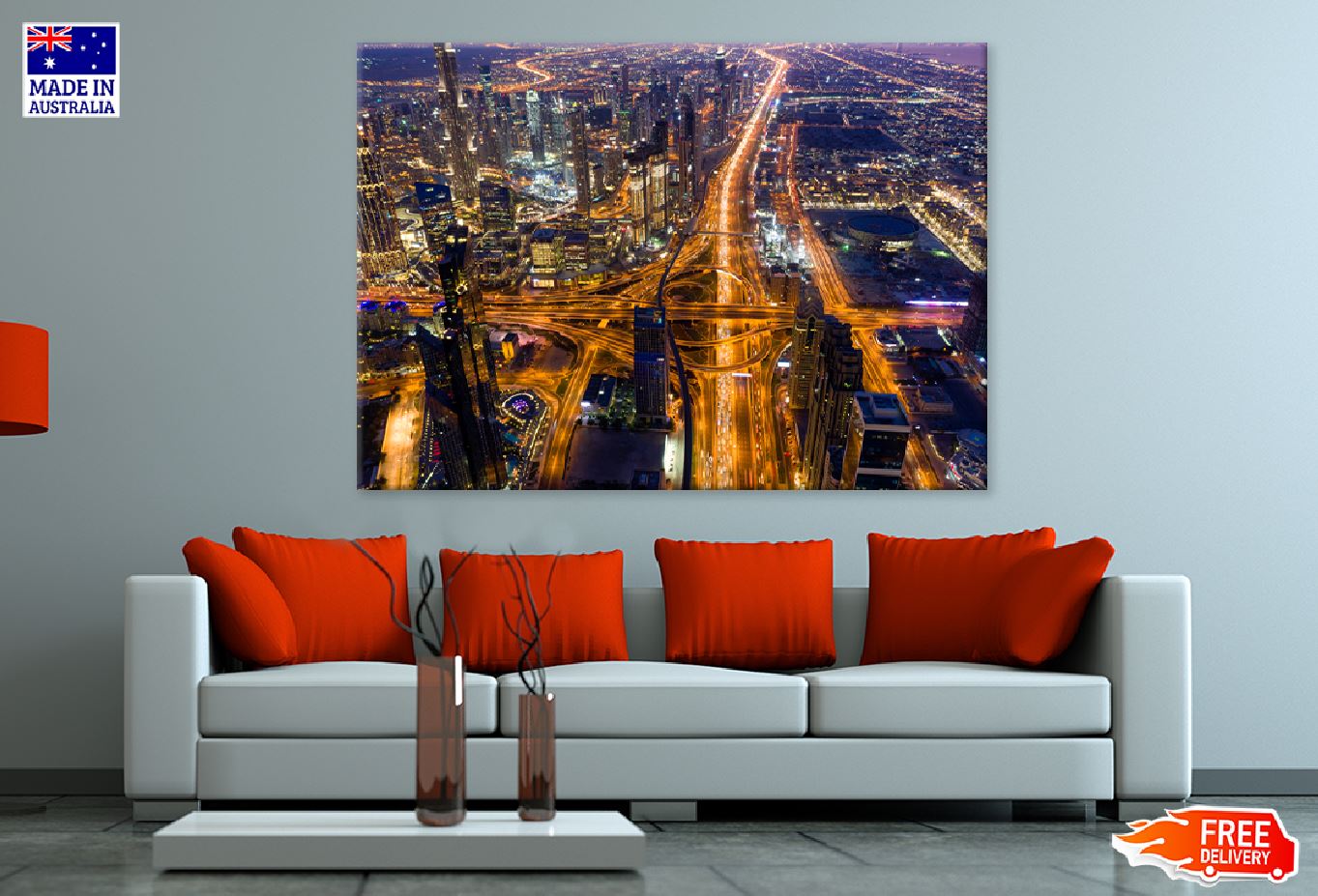 Downtown & Sheikh Zayed Road View Photograph Print 100% Australian Made