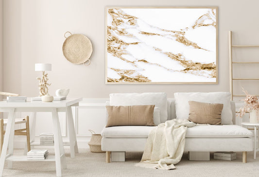 White Marble & Gold Abstract Design Home Decor Premium Quality Poster Print Choose Your Sizes