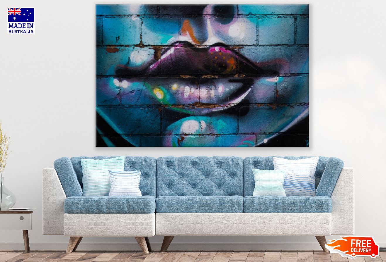 Lips Closeup Graffiti Painting Print 100% Australian Made