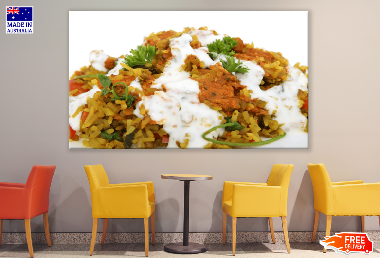 Rice With Curd & Curry View Print 100% Australian Made