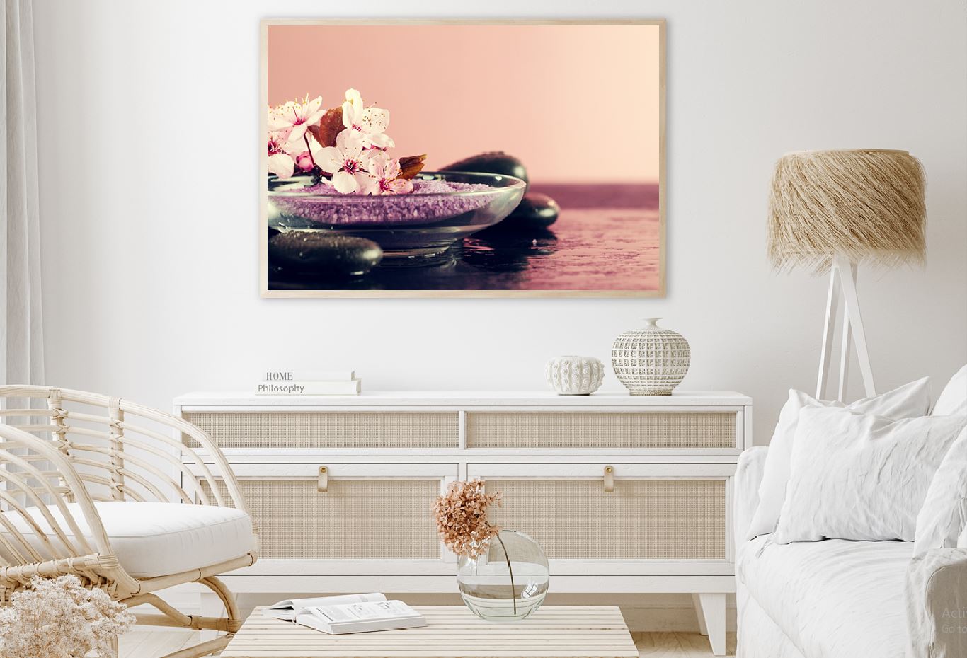 Spa Salt & Flowers Closeup View Photograph Home Decor Premium Quality Poster Print Choose Your Sizes