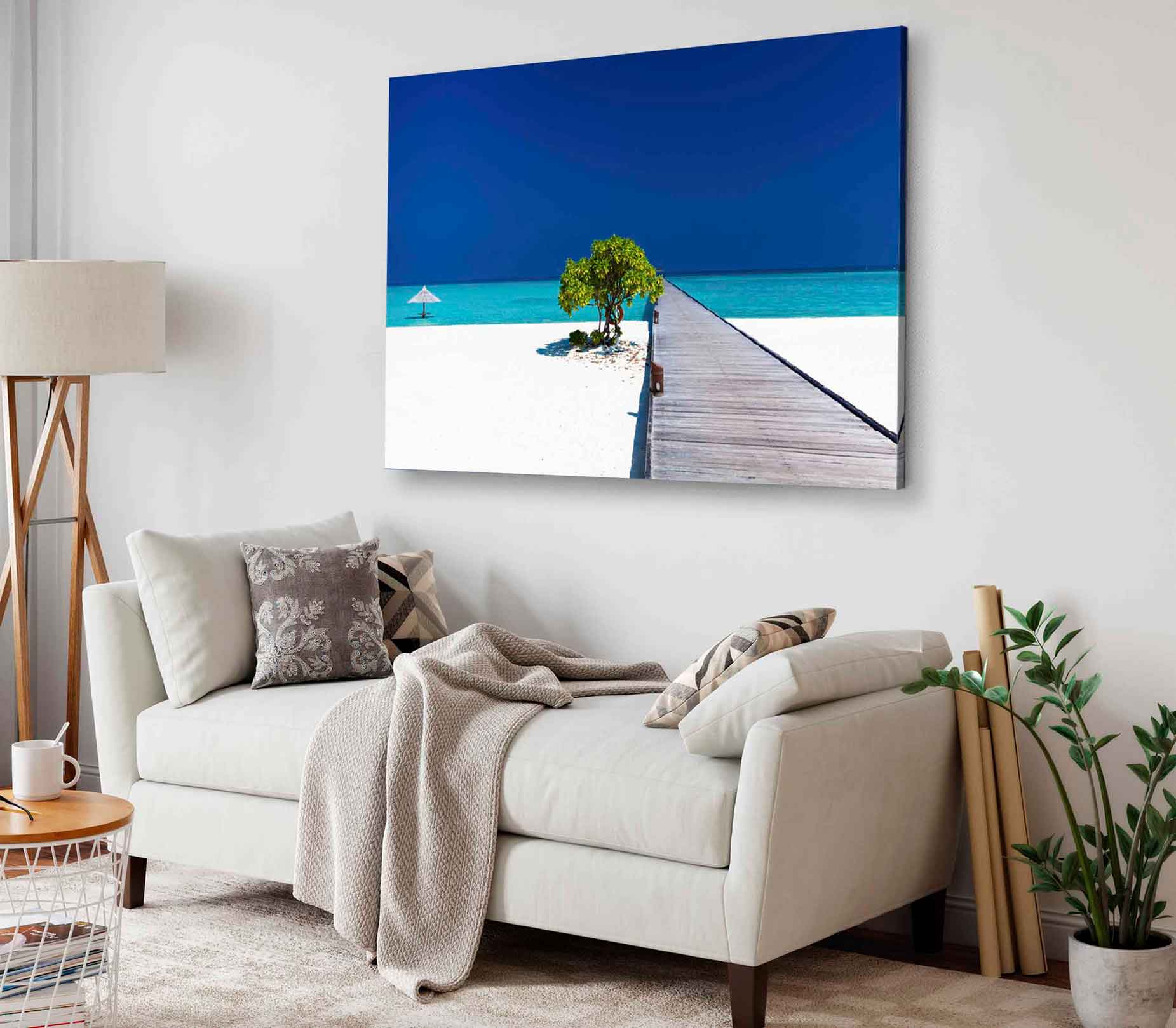 Bella Home Wooden Pier in To The Sand Beach Print Canvas Ready to hang