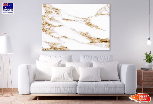 White Marble & Gold Abstract Design Print 100% Australian Made