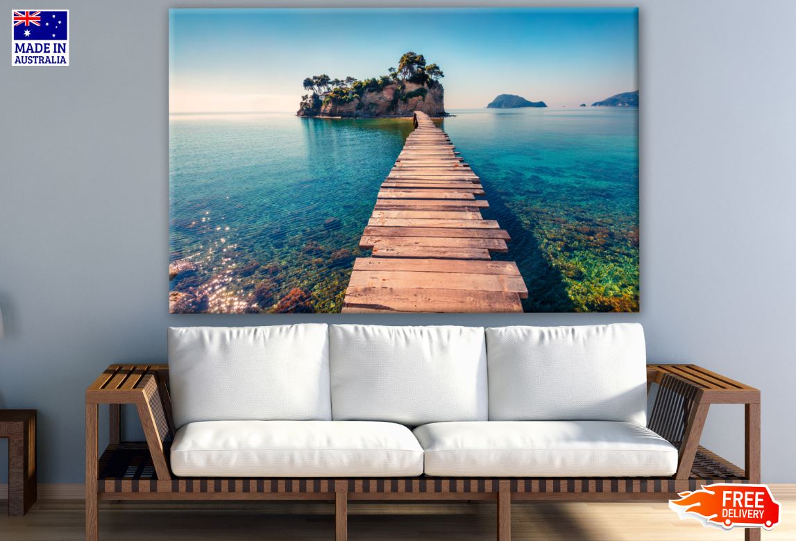 Wooden Pier Over Beach Print 100% Australian Made