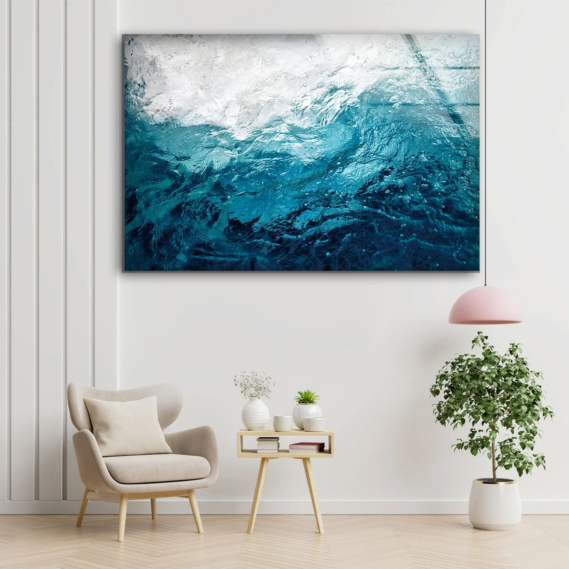 Blue Water Photograph Acrylic Glass Print Tempered Glass Wall Art 100% Made in Australia Ready to Hang